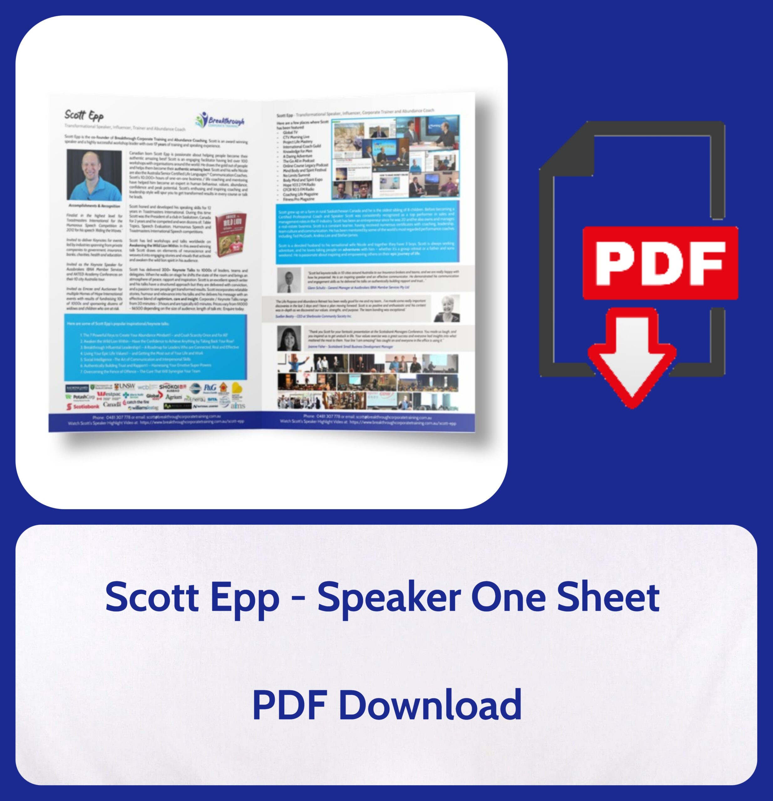 Scott Epp - Speaker One Sheet