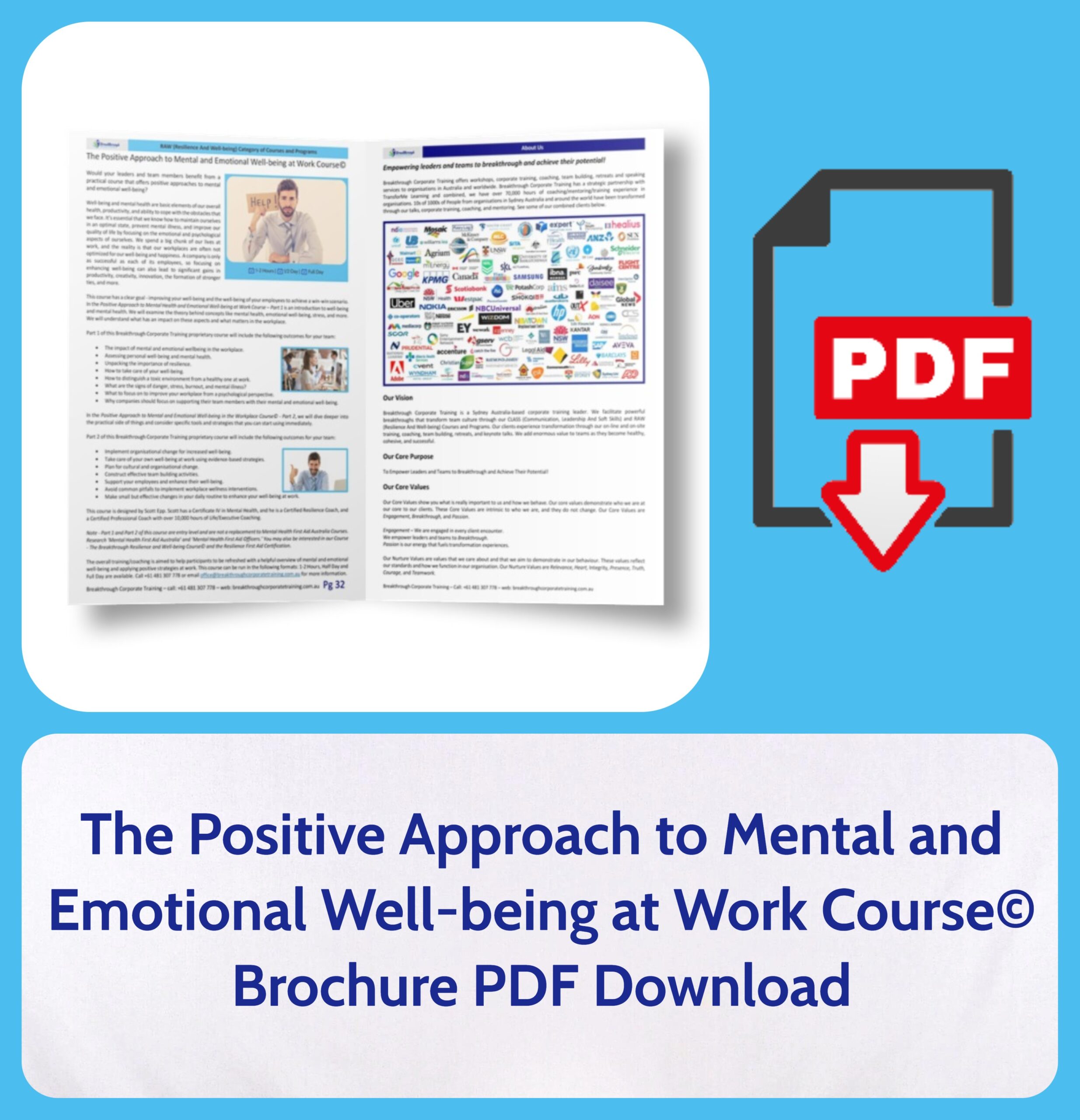 The Positive Approach to Mental and Emotional Well-being at Work Course
