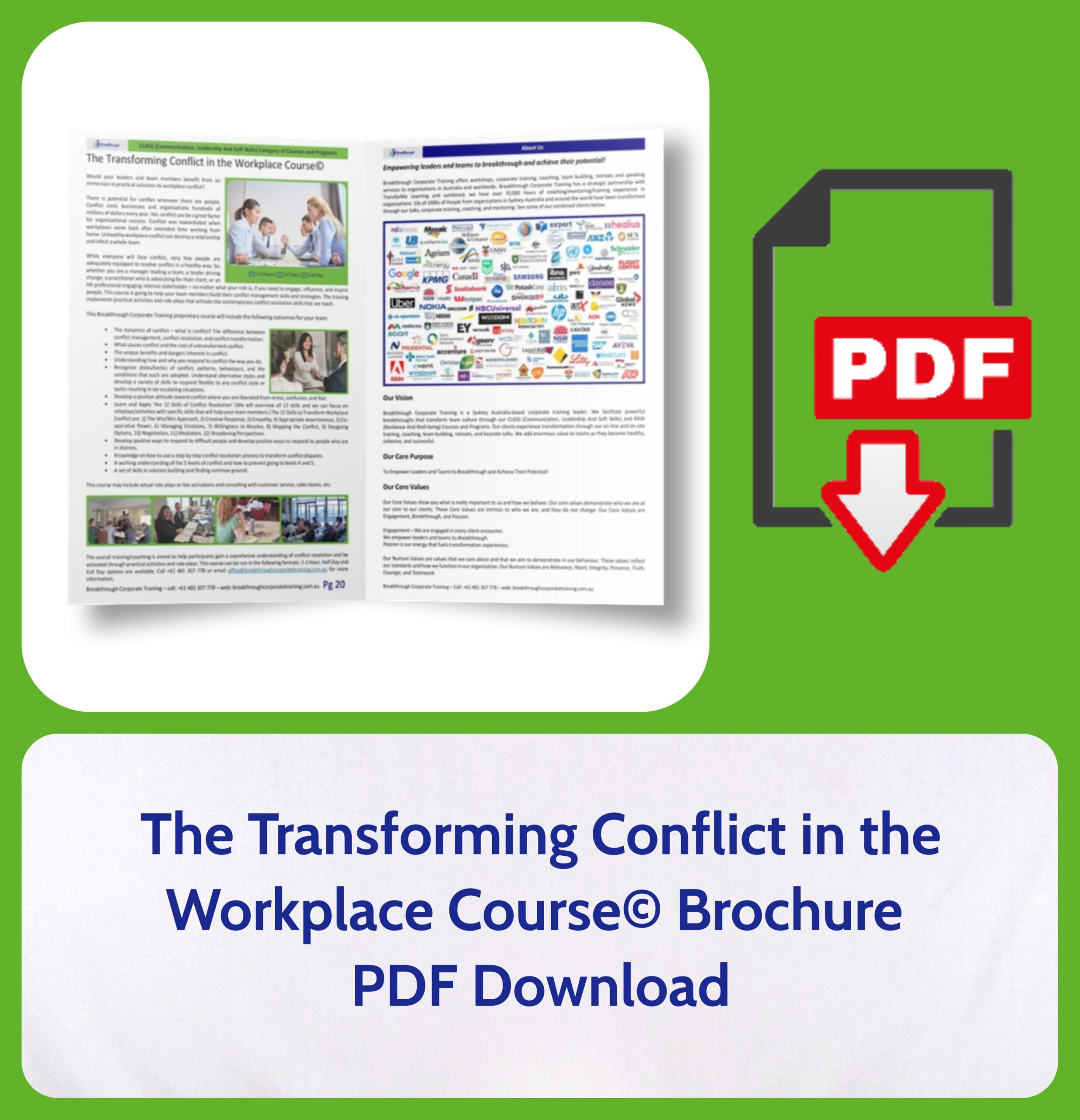 The Transforming Conflict in the Workplace Course